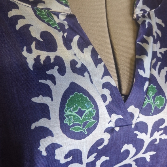 Blue and Green V Neck Tunic Top Size 3X - Picture 5 of 7